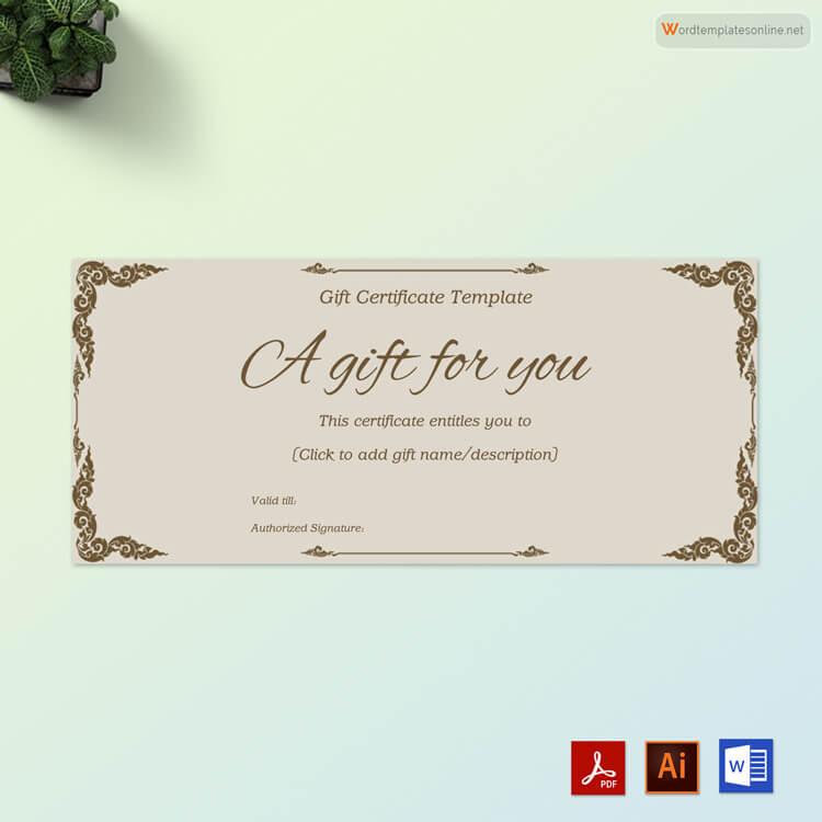Printable Gift Certificate Templates - Word Format