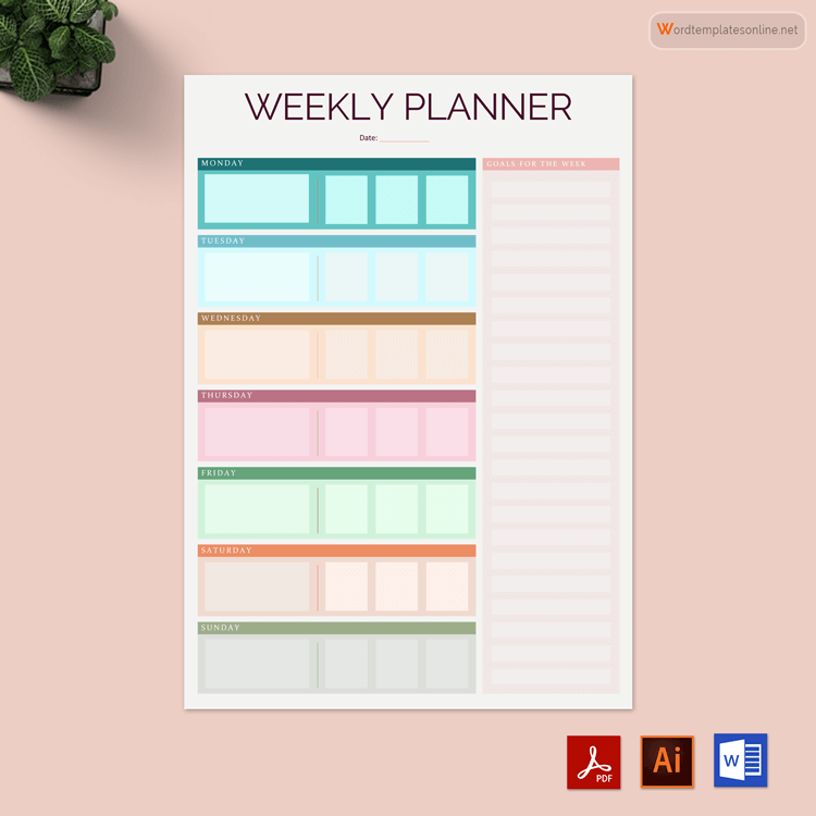 Excel to-do list format - Weekly planner