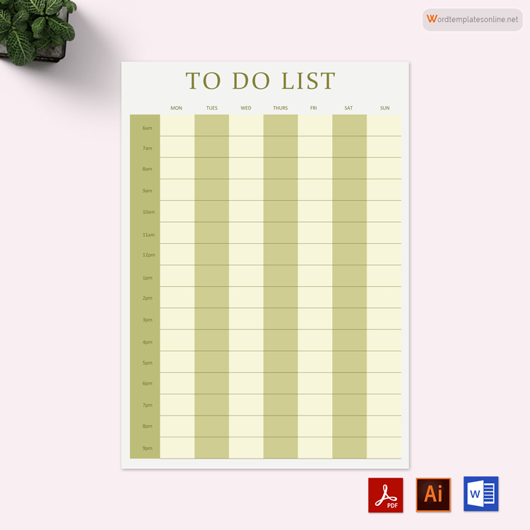 Free excel to-do list form