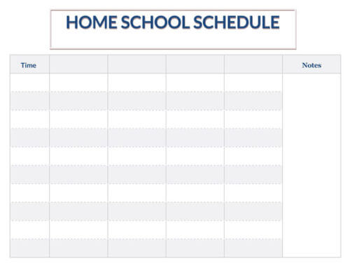 homeschool schedule template word