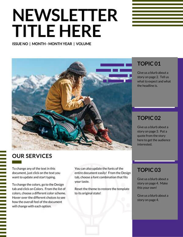 Great Downloadable Newsletter Template 38 in Word Format