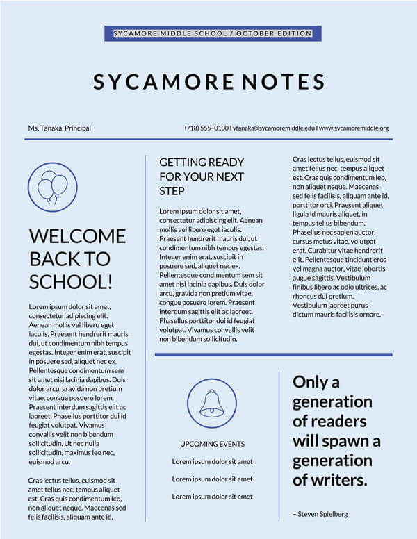 Great Downloadable Newsletter Template 40 in Word Format