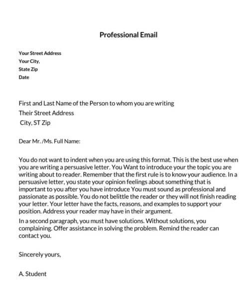 professional email samples pdf