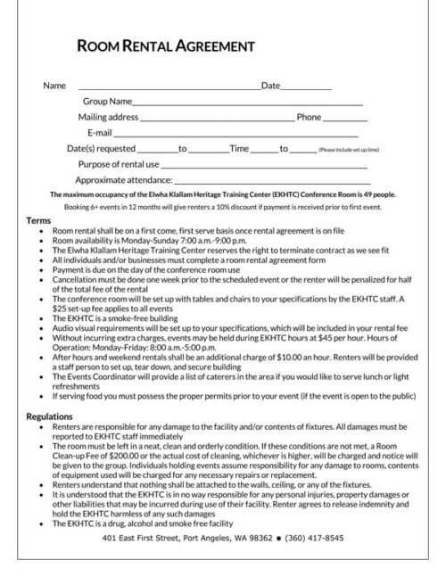 month-to-month room rental agreement