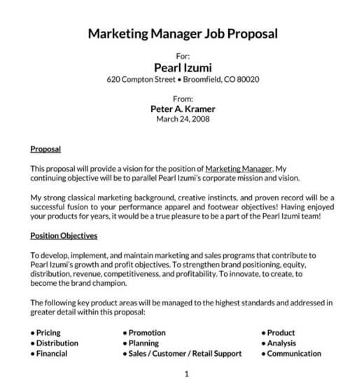 simple job proposal template