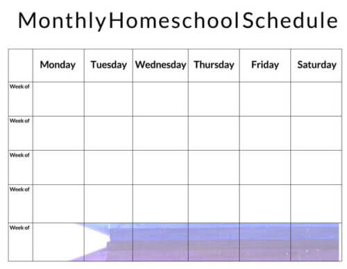 homeschool schedule template free