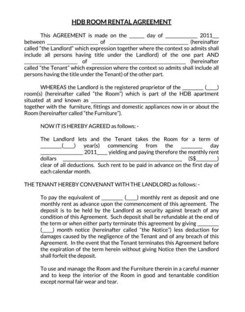 room rental agreement uk pdf