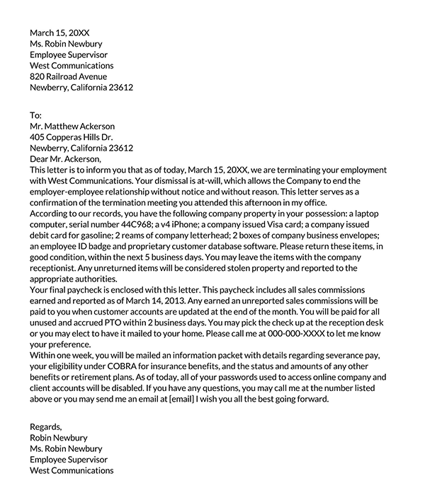 Service Contract Termination Letter Sample Doc Service Contract Termination Letter Sample Doc