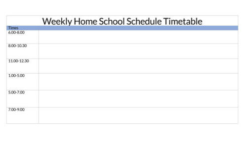 homeschool schedule pdf