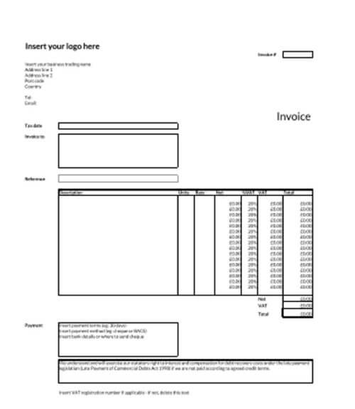 invoice template word - free download