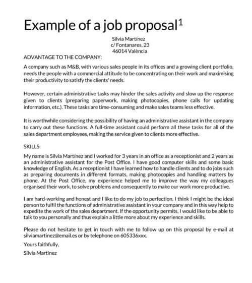 new job proposal template
