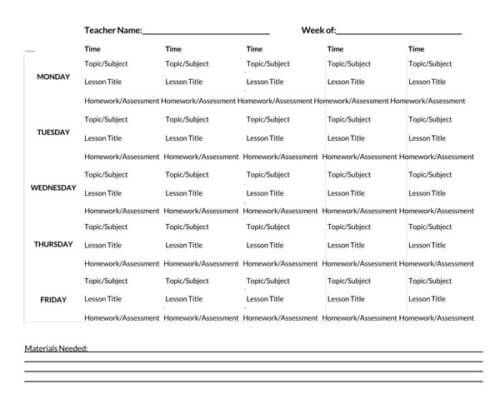 homeschool daily schedule template editable