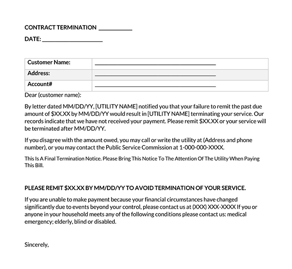 sample letter of termination of contract with supplier 07