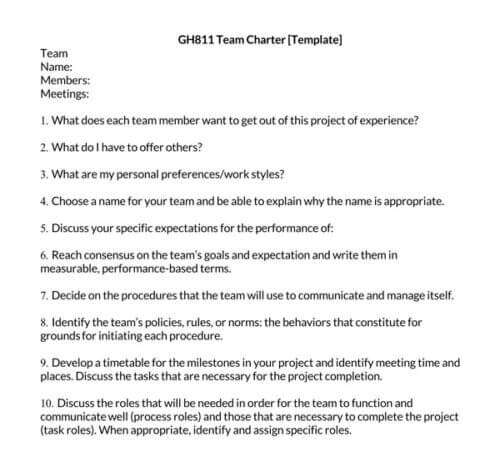 team charter template free