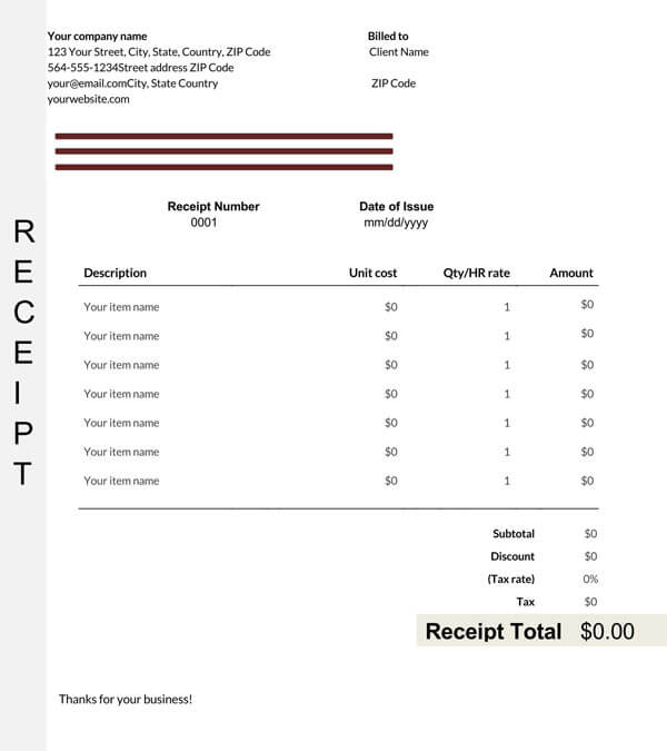 Acknowledgment of Receipt Template example