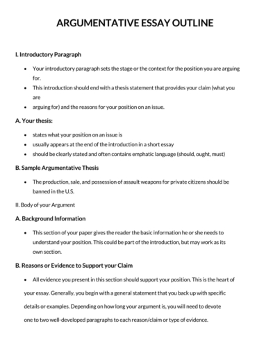 Argumentative Essay Outline Format 12 Best Examples Argumentative Essay Outline Format 12 Best Examples