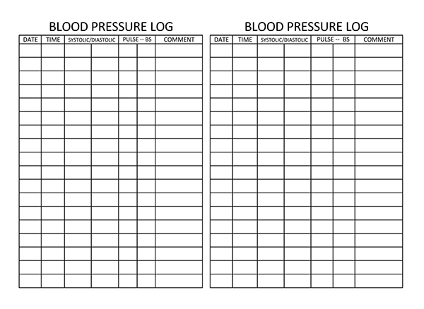 Free Blood Pressure Tracker Sheet
