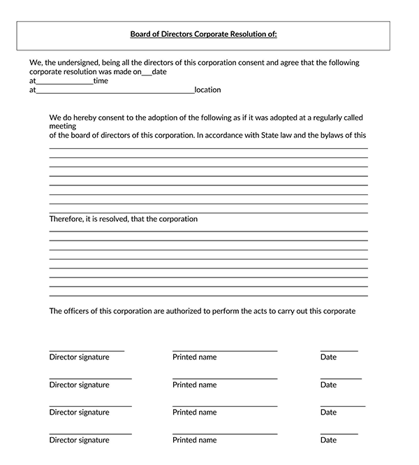  free board resolution template word doc