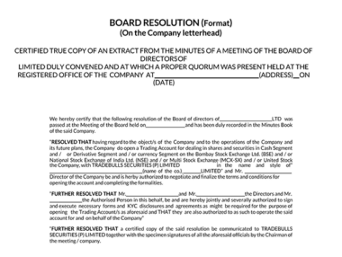 50 Free Board Resolution Templates - Format, Guide, Samples