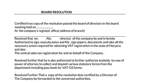  board resolution sample pdf 05