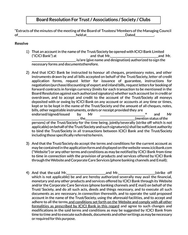  board resolution template non profit pdf 15