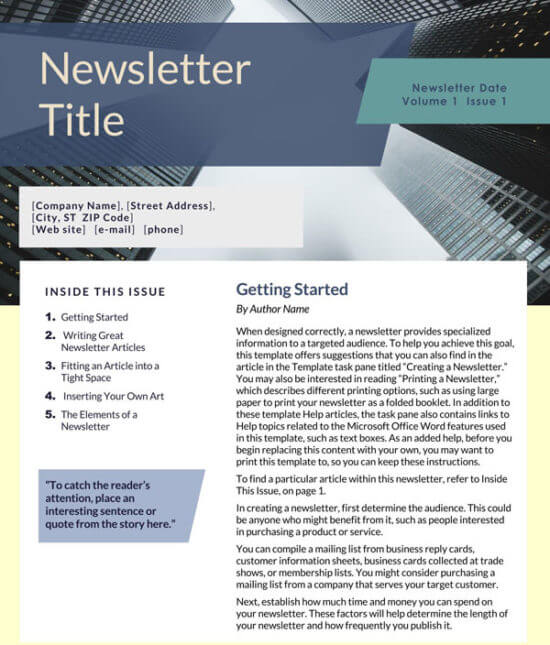 46 FREE Printable Newsletter Templates (for Word, PDF)