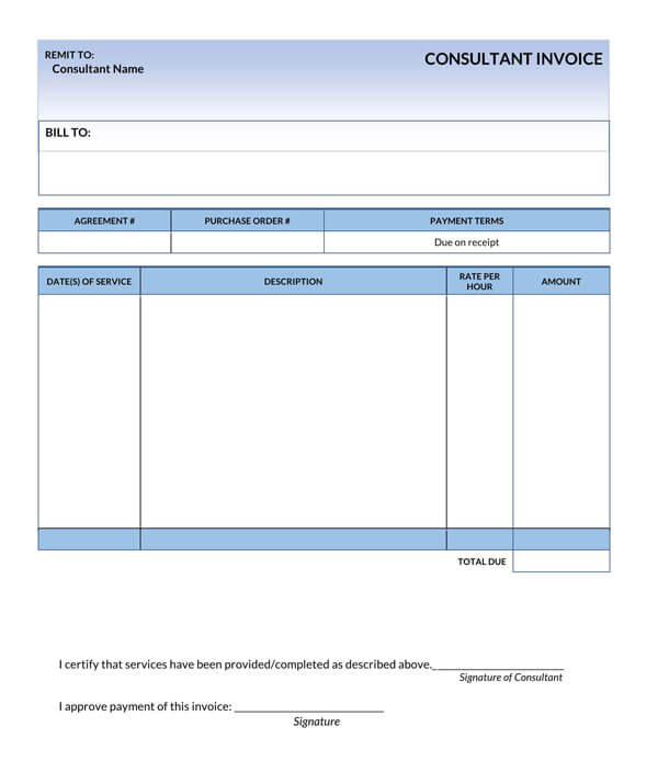 Customizable Consultant Invoice Form - Free Sample