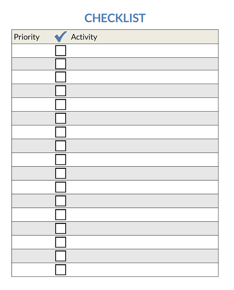 Example Checklist Template - Free Download