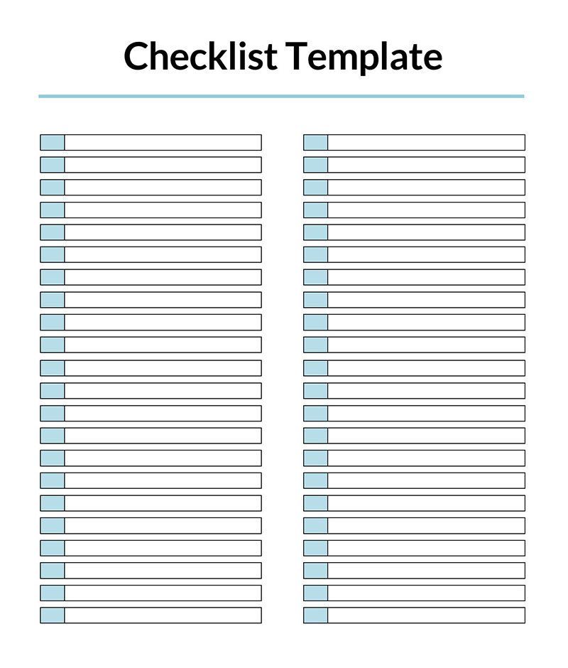 Checklist Template - Editable for Personalization