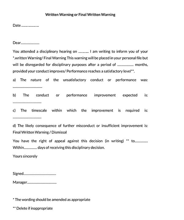  warning letter to employee for not responding to emails 01