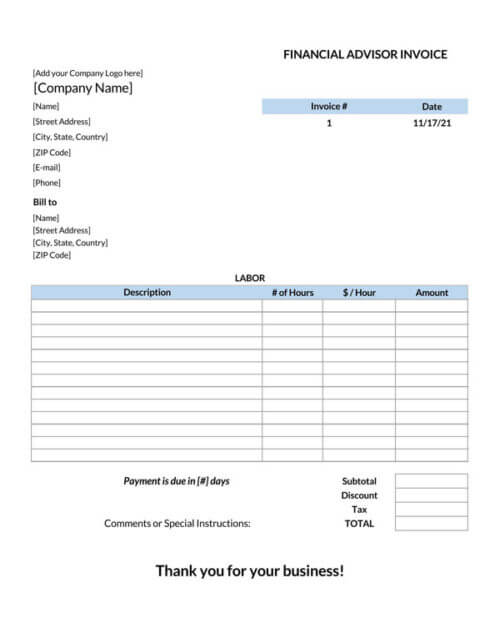 free invoice template for consulting services
