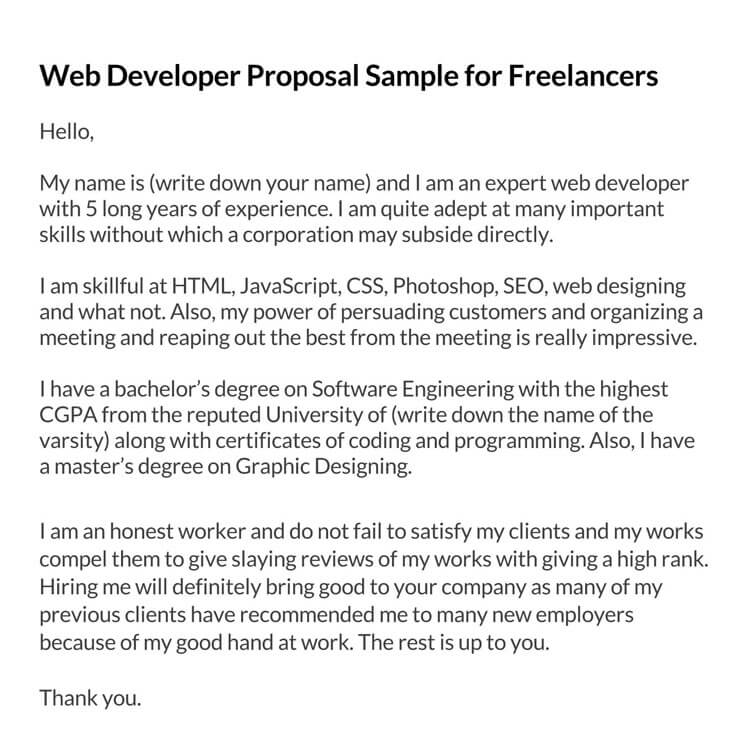 Free Printable Freelance Job Proposal Template for Word File