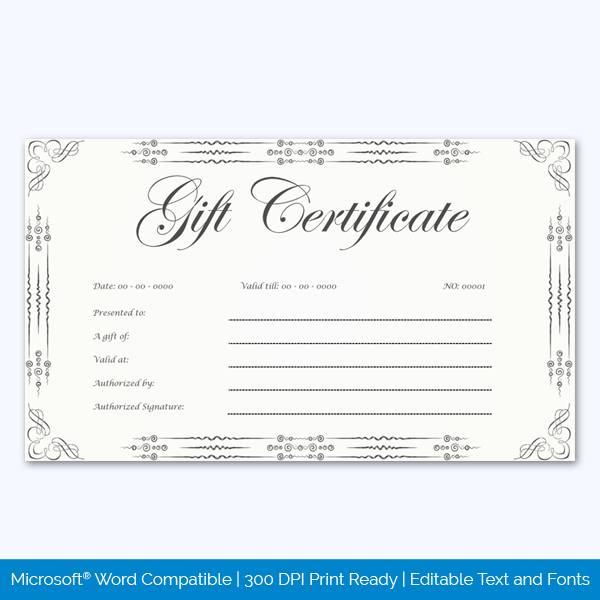 Gift Certificate Sample Word
