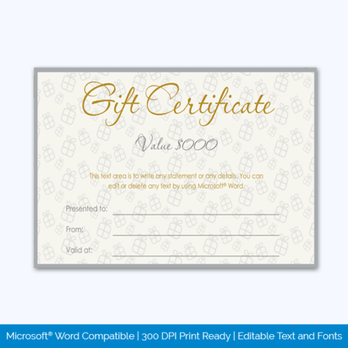 Gift Certificate Template Doc Format
