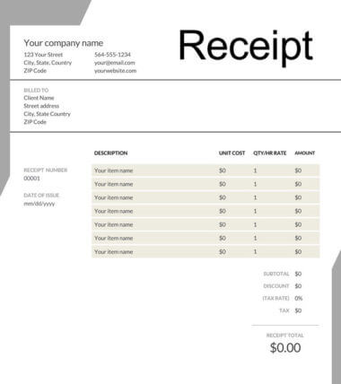 54 Free Receipt Templates - Download, Edit, Print