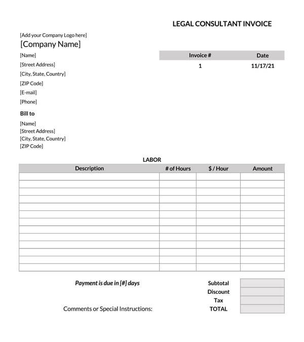Free Consultant Invoice Example