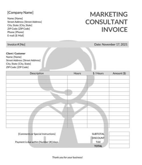 software consultant invoice template