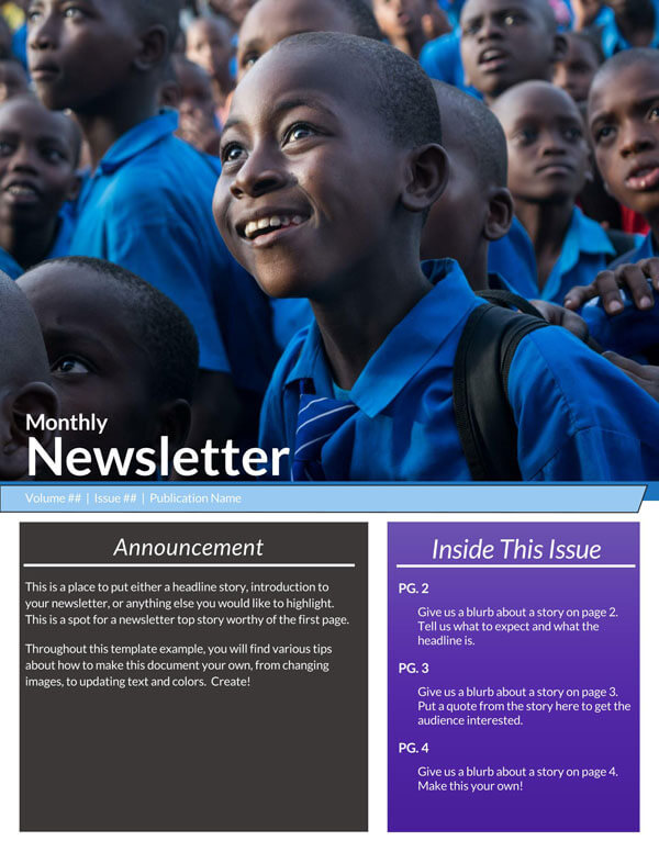 Editable Newsletter Template in Word