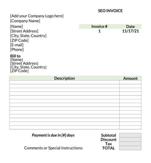 software consultant invoice template
