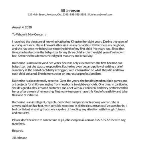 business reference letter template word