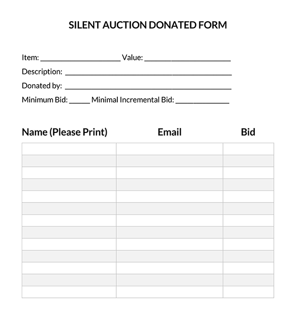  silent auction template google docs 1