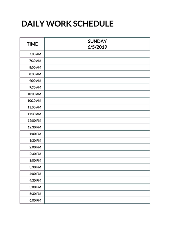 Editable Employee Schedule PDF - Sample Template