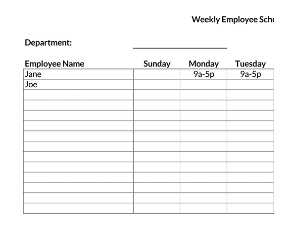 Excel-based employee schedule template for efficient planning