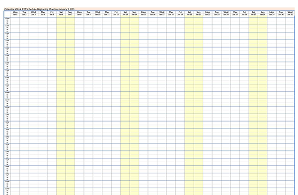 Example of Employee Schedule - Word Format