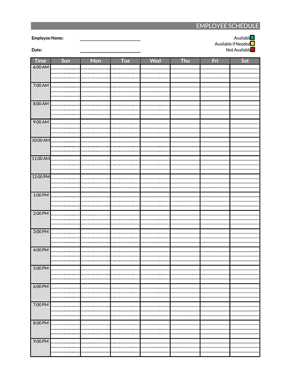 employee schedule template printable 02