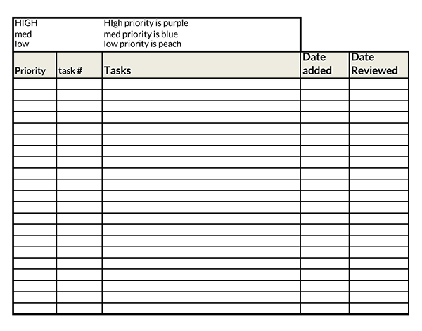 Checklist Template - Word Format