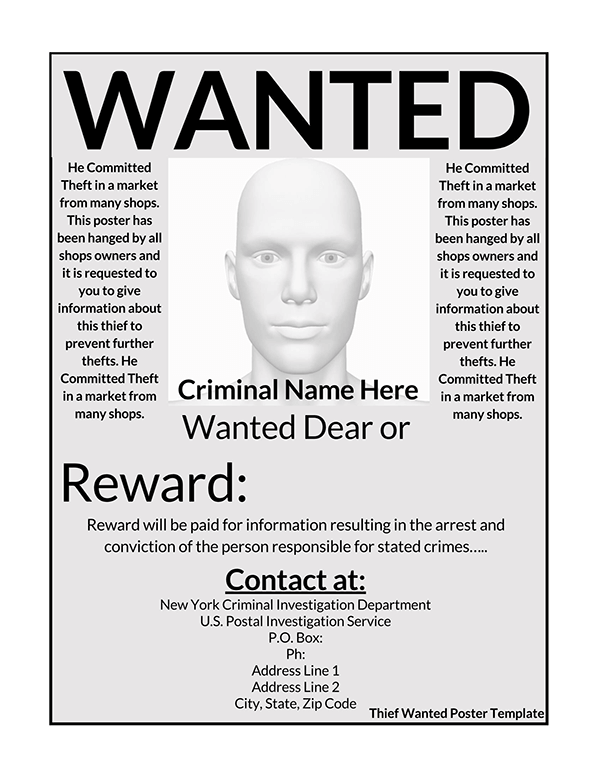 Professional Wanted Poster Template - Free Download