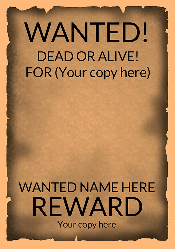Editable Wanted Poster Template - Word and PDF Formats