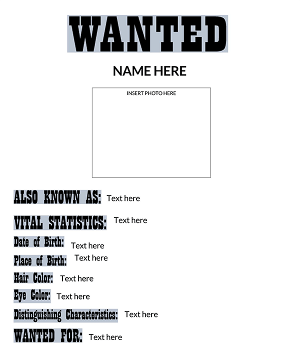 Free Wanted Poster Template - Easily Customizable