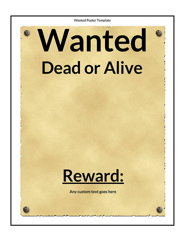Free Wanted Poster Template - Download in Word and PDF